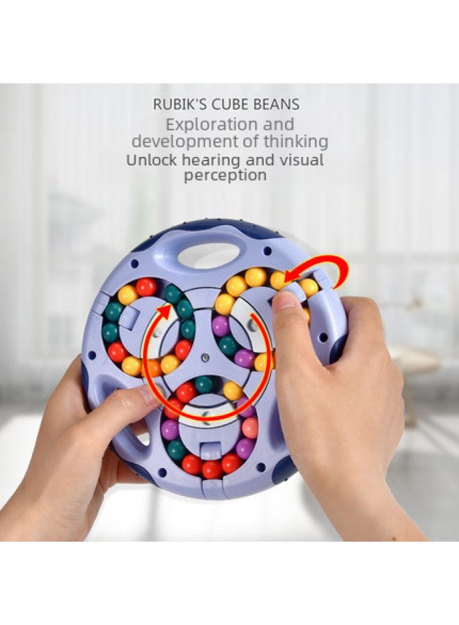 Children's Rubik's Cube Fingertip Toy Rotating Ball Puzzle Small Magic Bean Decompression Gyro Moving Double-sided Ball Magic Disk-Color:Double-sided Rotating Ball Disc. Pink (English Packaging) - Image 5